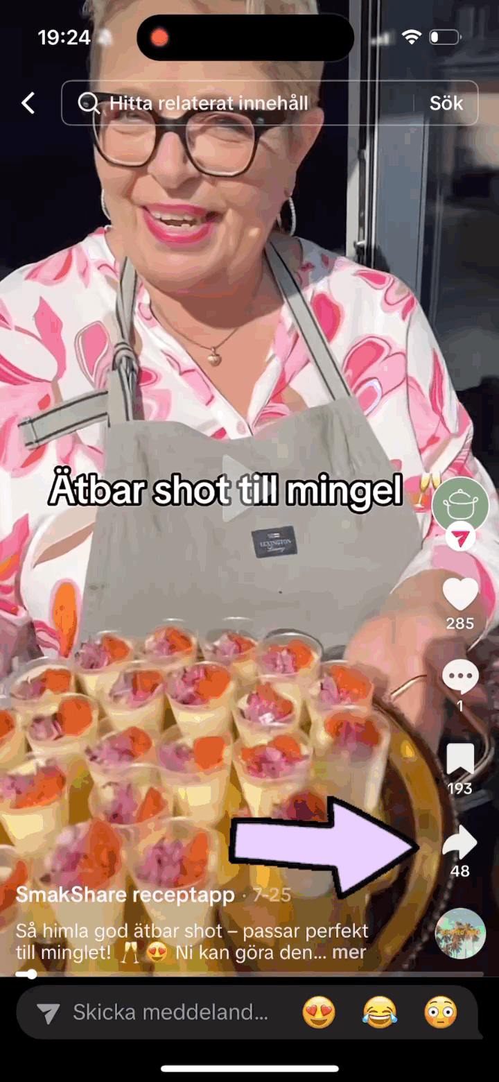 Spara recept från TikTok